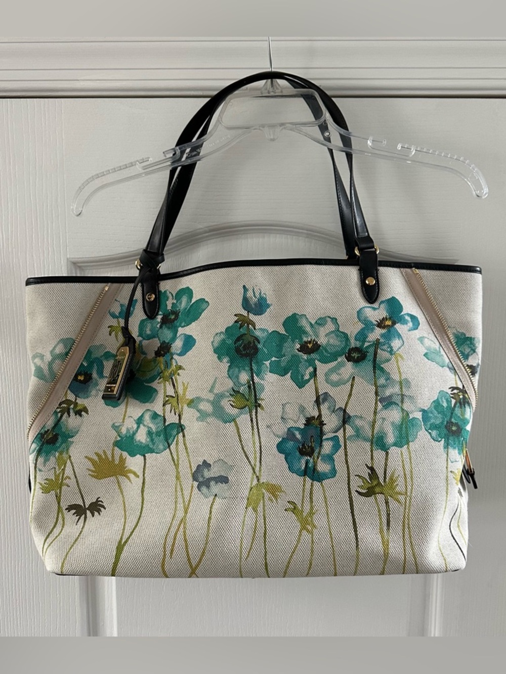 Like New! Lauren Ralph Lauren Floral Canvas Tote Bag